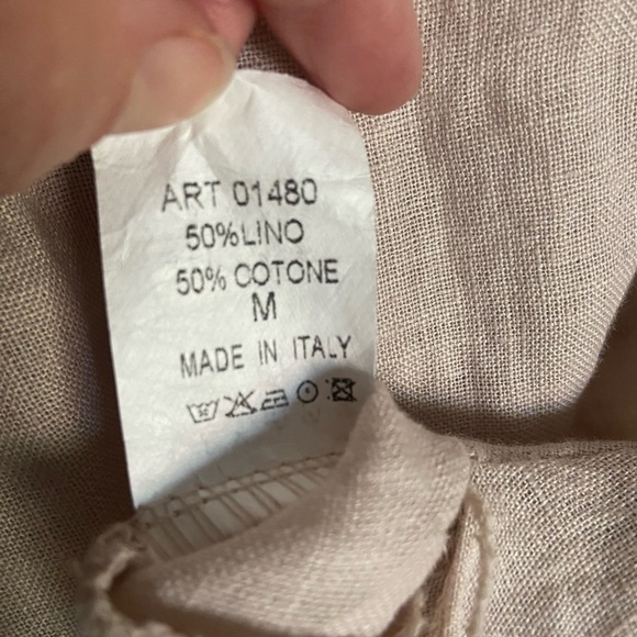 Beige Linen Maxi Skirt Drawstring - Picture 4 of 4